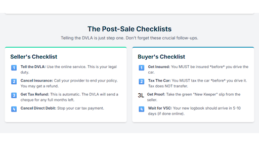 Post Sale Checklist